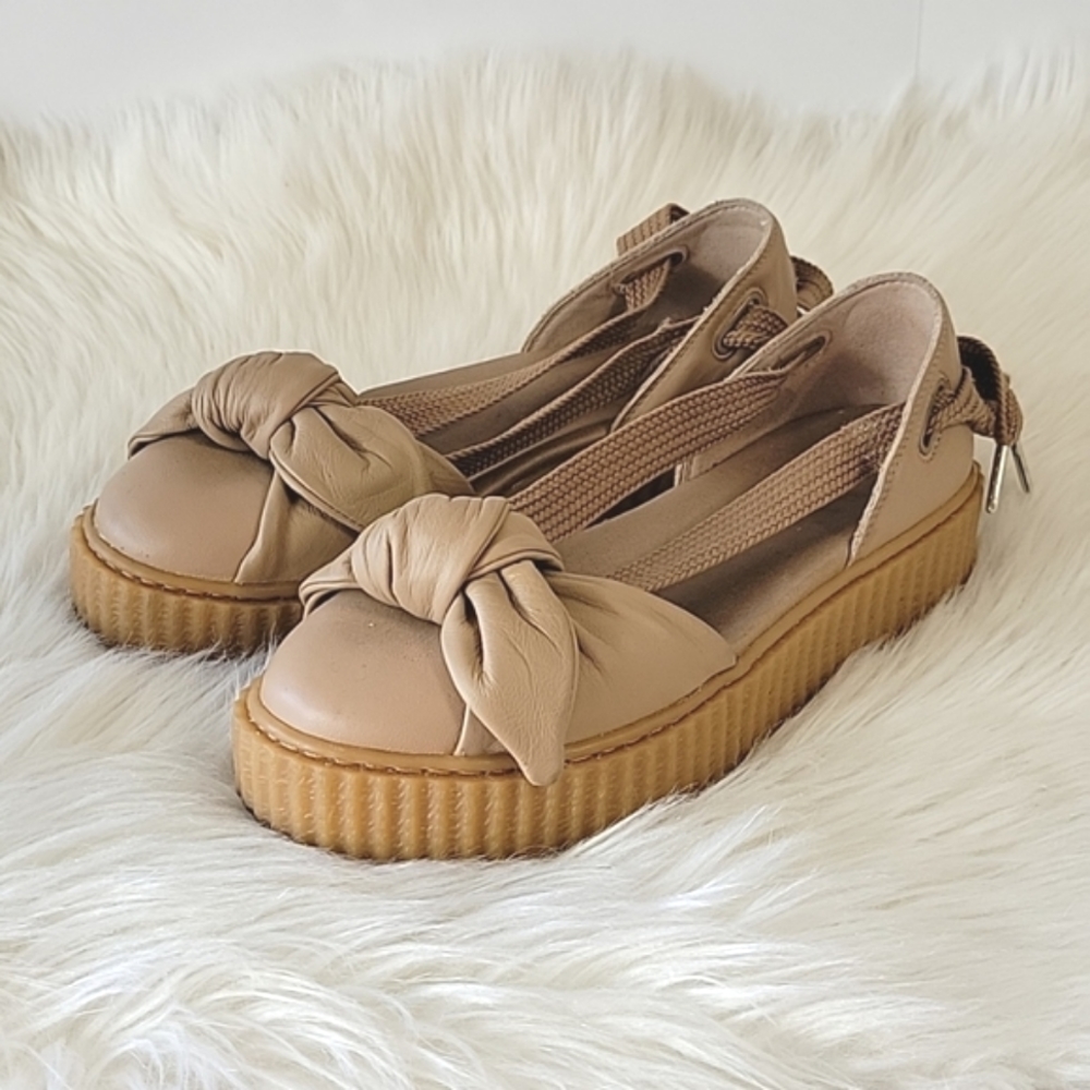 Puma Womens X Fenty Rihanna Brown Bow Creeper Sandal Size 8